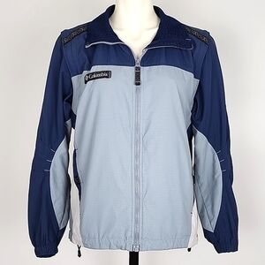 Columbia Women's Blue Grey Packable Convertible Jacket Vest Lightweight Size M